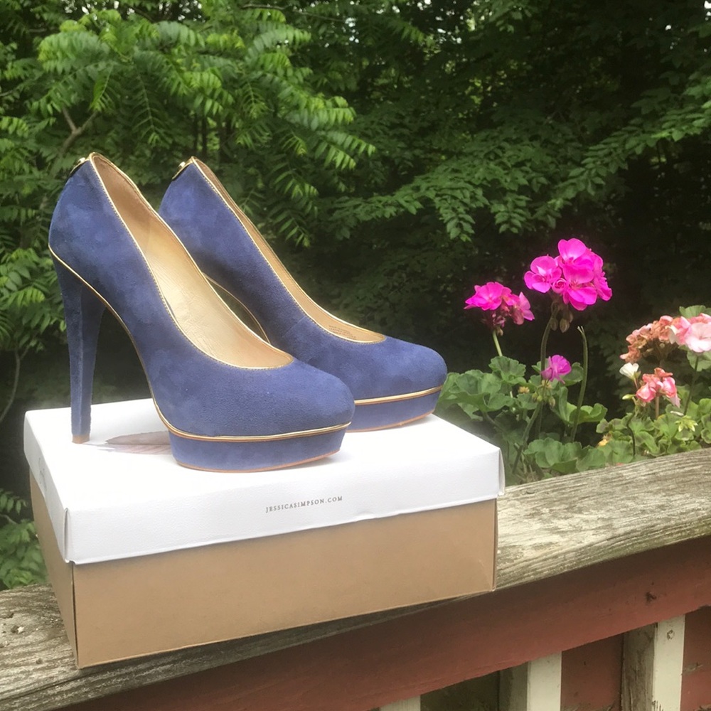 Michael Kors blue suede high heels